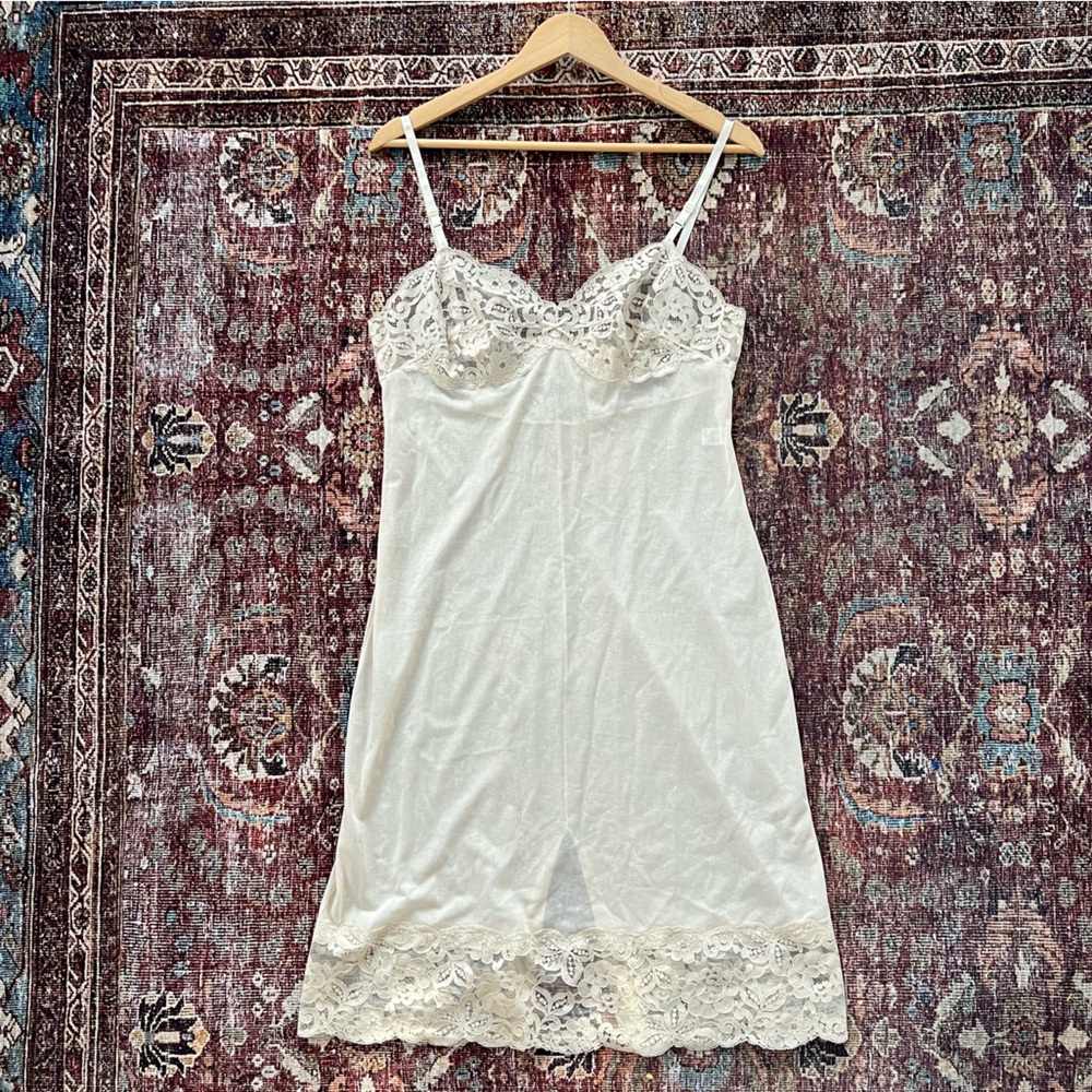 Vintage Cream Lace Slip Dress